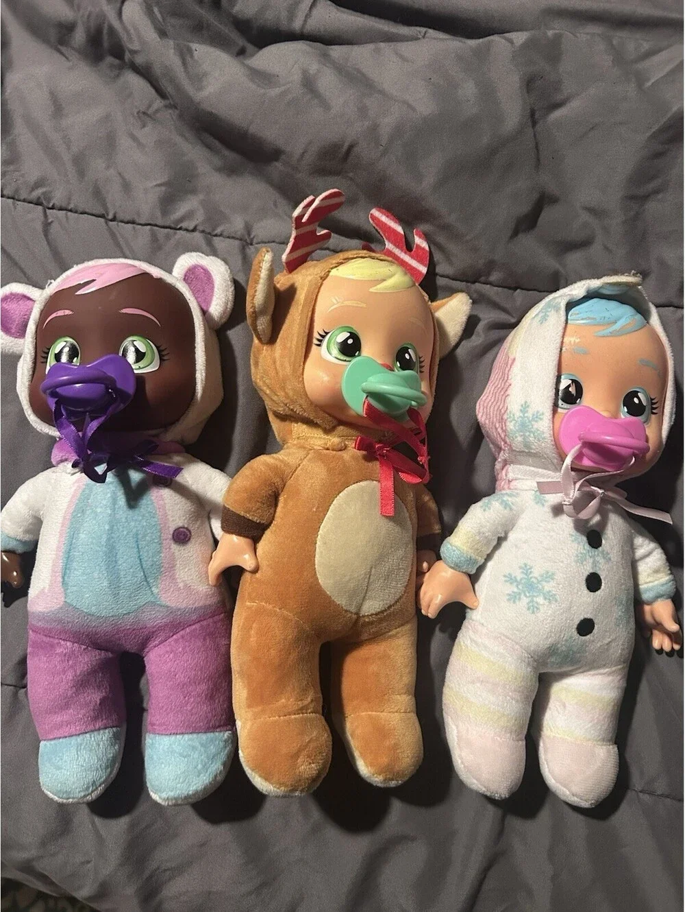Holly Jolly Edition 9in 3 Set Cry baby Dolls! Made In 2023! Holiday